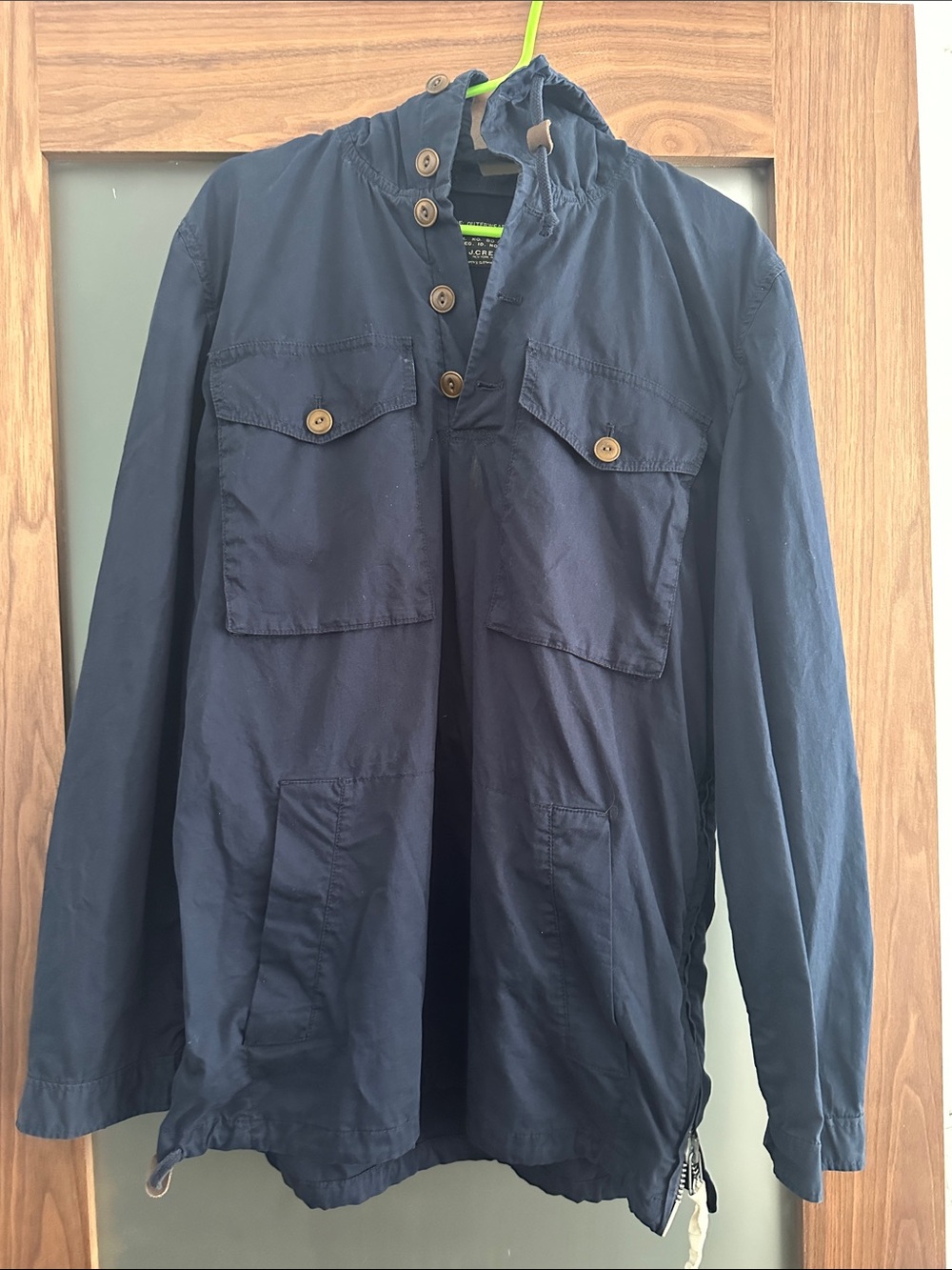 J. Crew Navy Military Field Jacket with Button Placket